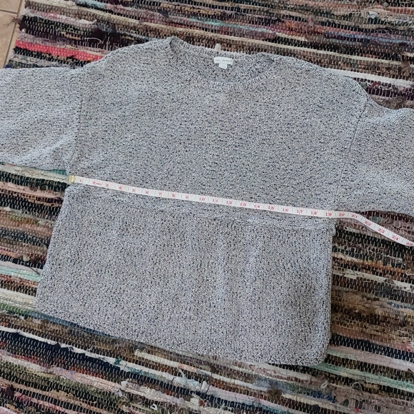 J. Jill Pure Jill Heathered Purple Kimono Sleeve Boxy Lightweight Sweater Top - Picture 9 of 15